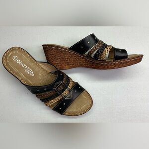 Patrizia by Spring Step BLK Pitaya” Wedge Slides, 8 Winter Sale